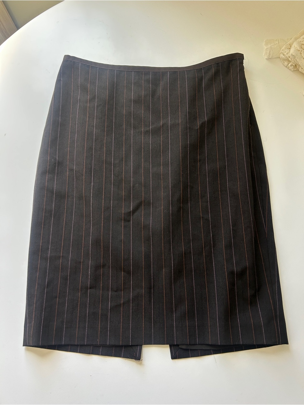 The Limited Black Pencil Skirt with Pink Pinstripes